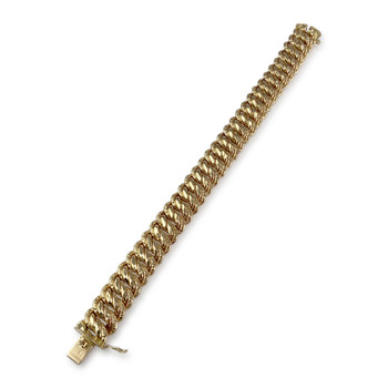 Bracelet d'occasion or 750 jaune maille américaine 19 cm