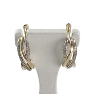 Boucles d'oreilles dormeuses d'occasion 2 ors 375 diamants