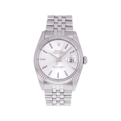 Montre d'occasion ROLEX DateJust homme mouvement automatique certifié (cosc) bracelet acier - vue 1