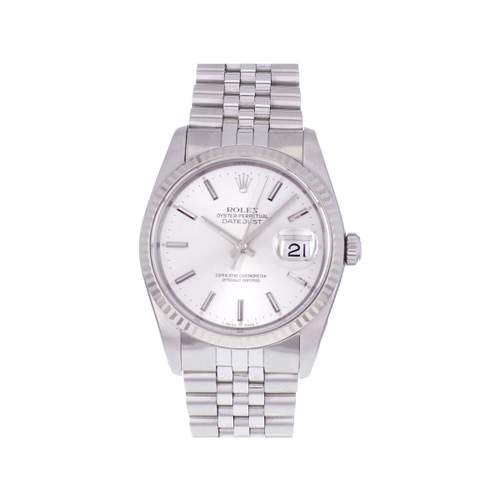 Second hand watch ROLEX DateJust man automatic movement certified (cosc) stainless steel bracelet