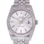 Montre d'occasion ROLEX DateJust homme mouvement automatique certifié (cosc) bracelet acier - vue D1