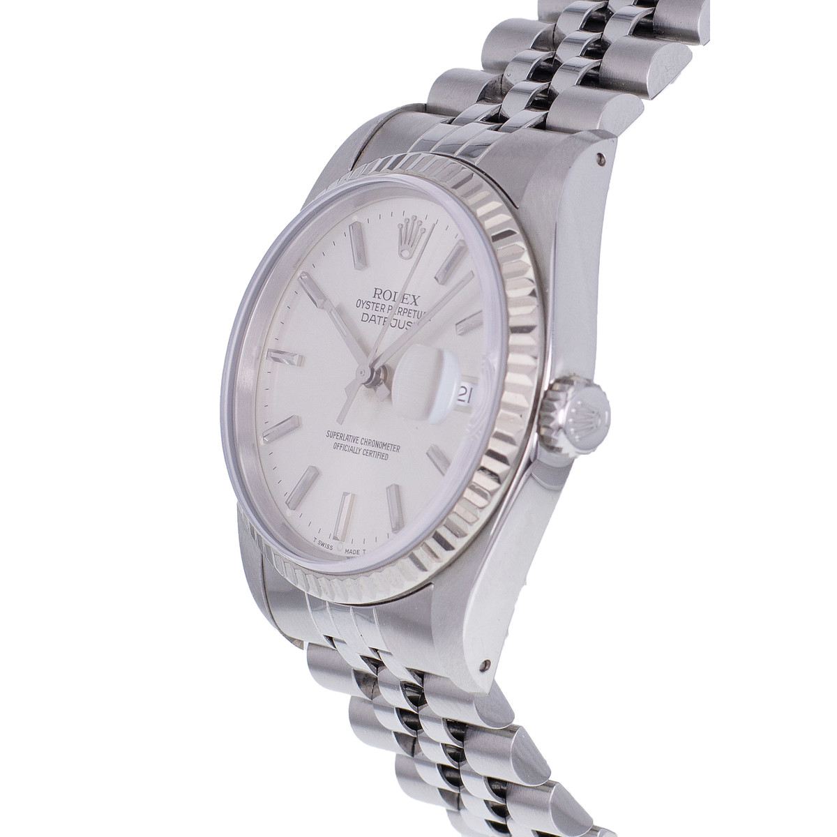 Montre d'occasion ROLEX DateJust homme mouvement automatique certifié (cosc) bracelet acier - vue D2