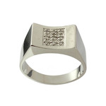 Bague d'occasion or 750 blanc diamants - vue 1