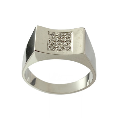 Bague d'occasion or 750 blanc diamants - vue 1