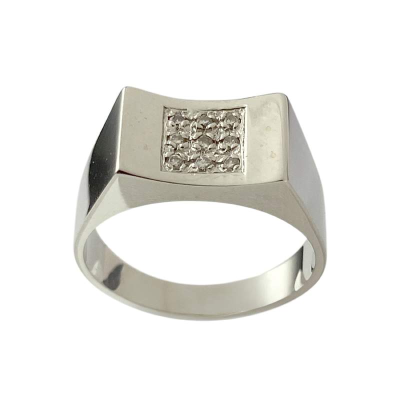 Bague d'occasion or 750 blanc diamants - vue 1