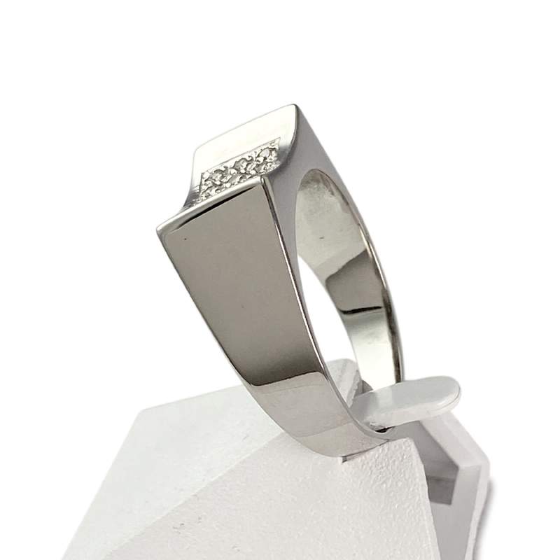 Bague d'occasion or 750 blanc diamants - vue 2