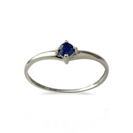 Bague d'occasion or 750 blanc saphir