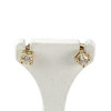 Boucles d'oreilles clous d'occasion or 750 jaune diamants - vue V1