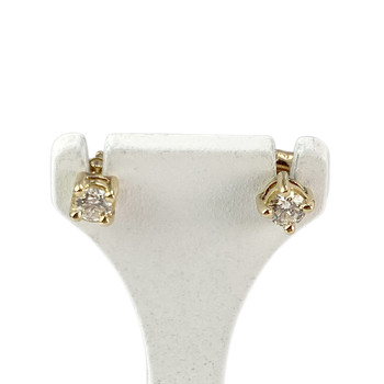 Boucles d'oreilles clous d'occasion or 750 jaune diamants