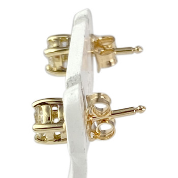 Boucles d'oreilles clous d'occasion or 750 jaune diamants