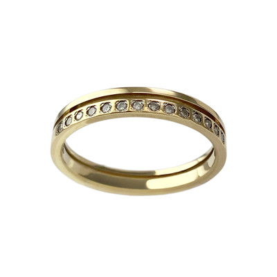 Second-hand gold ring 375 yellow diamonds