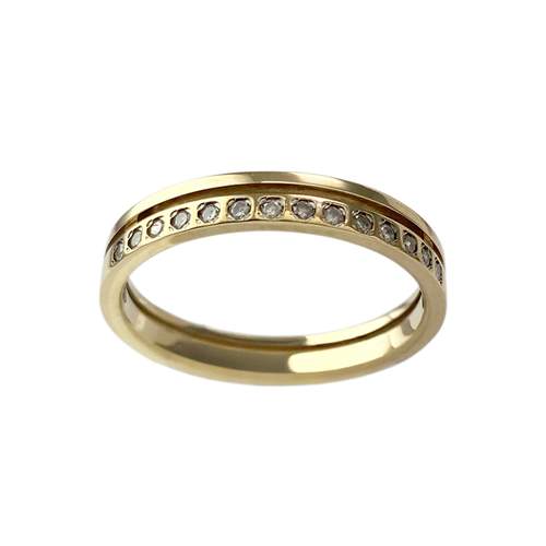 Bague d'occasion or 375 jaune diamants