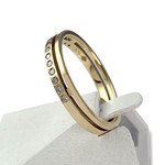 Bague d'occasion or 375 jaune diamants - vue 2