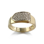 Pre-owned 18K two-tone gold ring with diamonds - view 1