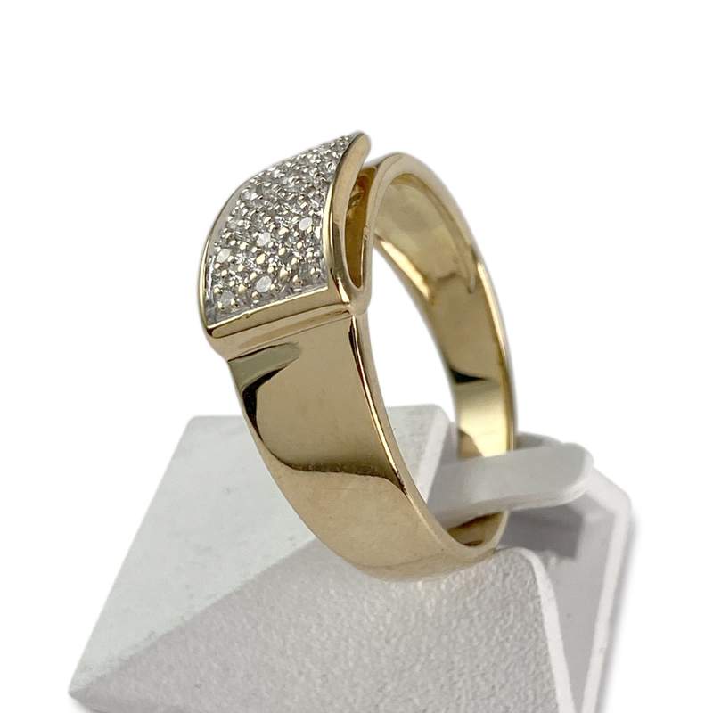 Bague d'occasion or 750 2 tons diamants - vue 2