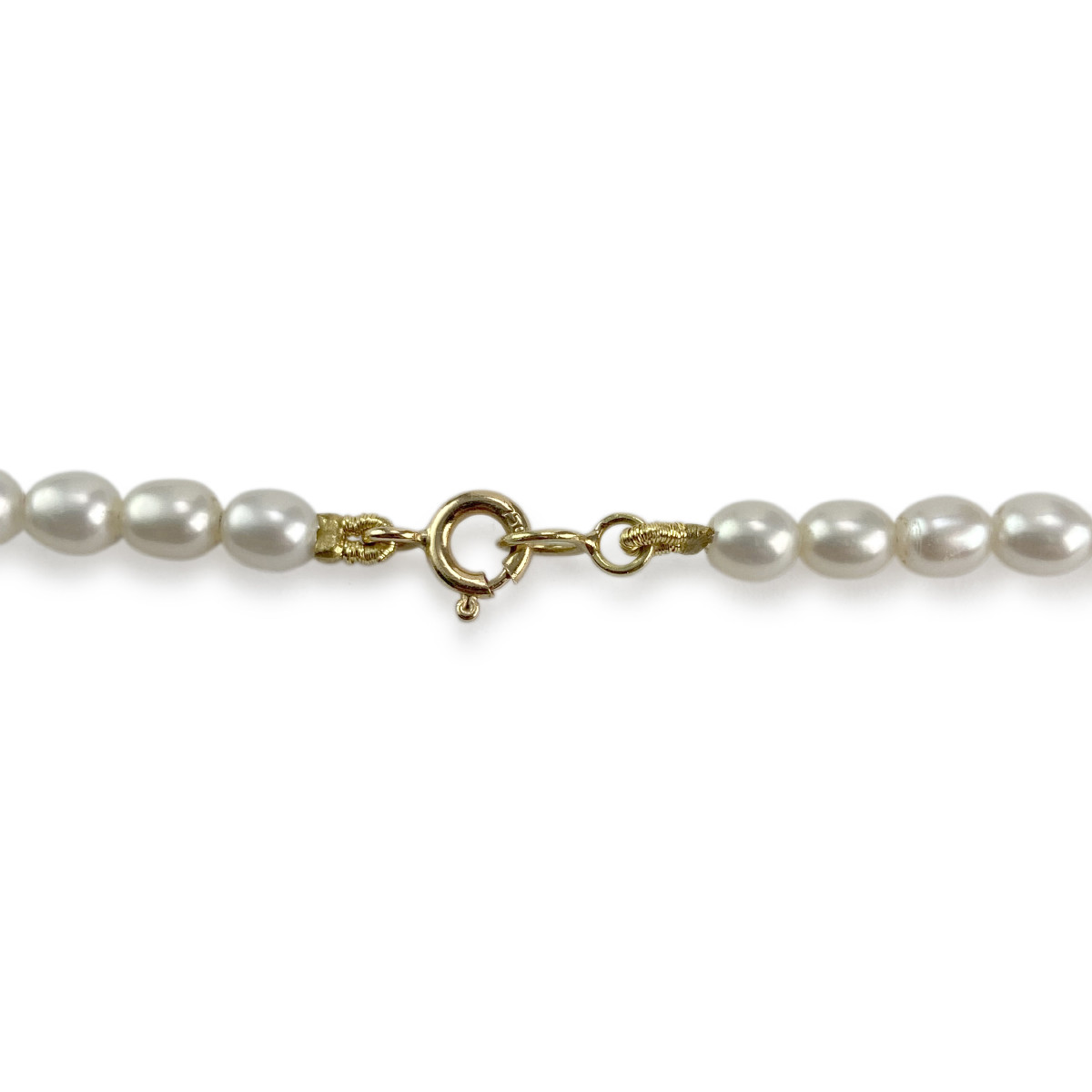 Collier en chute d'occasion or 750 jaune perles de culture de chine 42,5 cm - vue 3