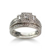 Duo bague d'occasion or 750 blanc diamants - vue V1