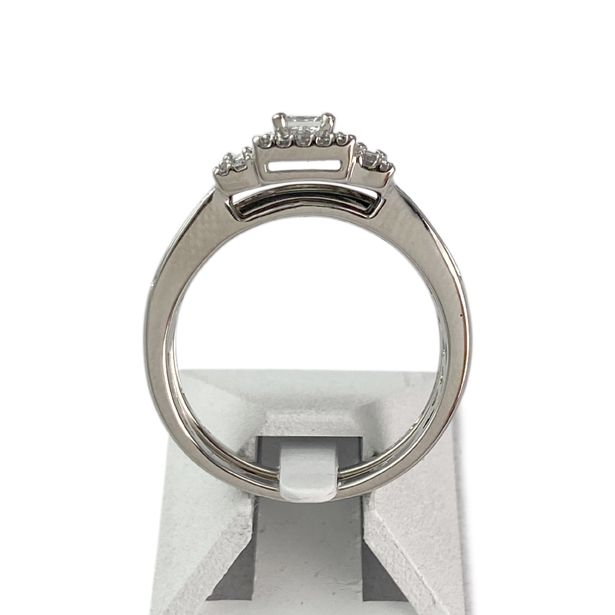 Duo bague d'occasion or 750 blanc diamants - vue 3