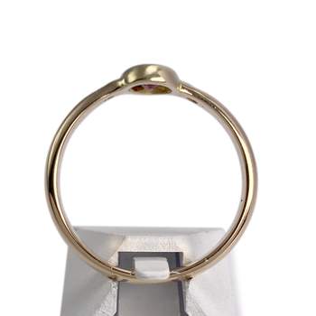 Bague d'occasion or 750 jaune diamants pierres rouges