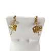 Boucles d'oreilles pendants d'occasion or 750 jaune diamants - vue V3