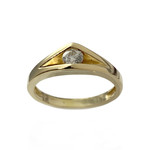 Solitaire d'occasion or 750 jaune diamant - vue 1