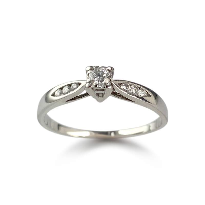 Bague d'occasion or 750 blanc diamants - vue 1