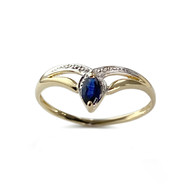 Bague d'occasion or 750 2 tons saphir