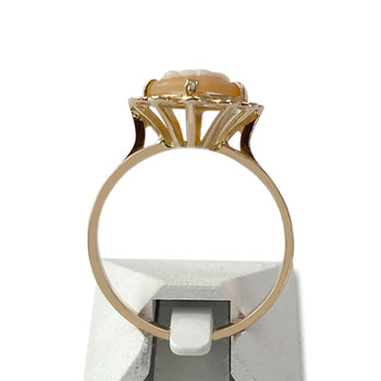 Bague d'occasion or 750 rose camée coquille