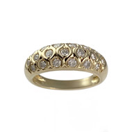 Tweedehands gouden ring 750 gele diamanten