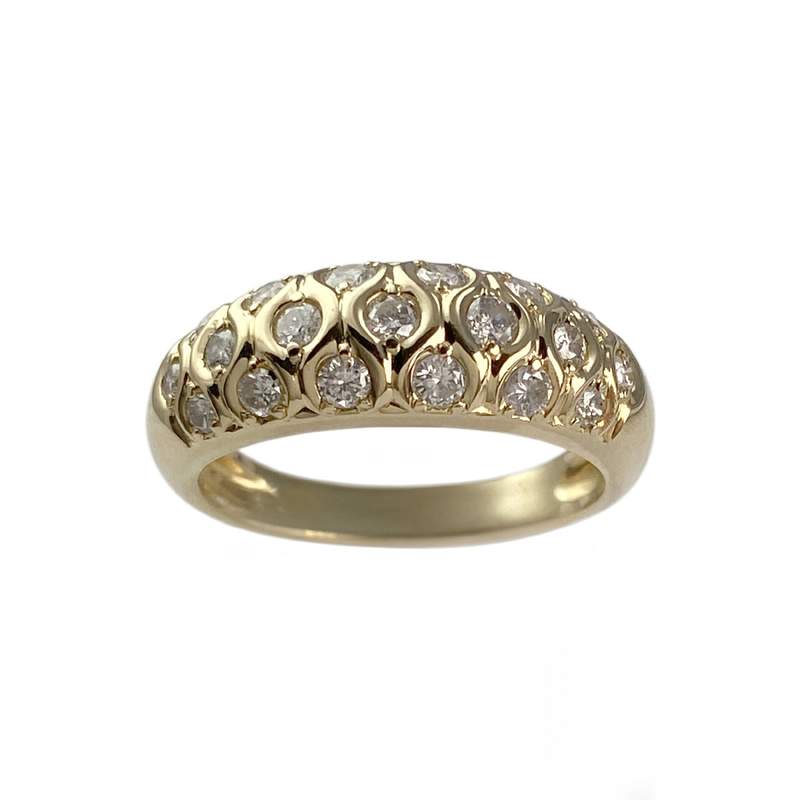 Bague d'occasion or 750 jaune diamants - vue 1