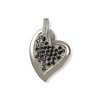 Pendentif coeur d'occasion or 750 blanc diamants blancs et noirs - vue V1