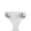 Boucles d'oreilles clous d'occasion or 750 blanc aigues marines - vue V3