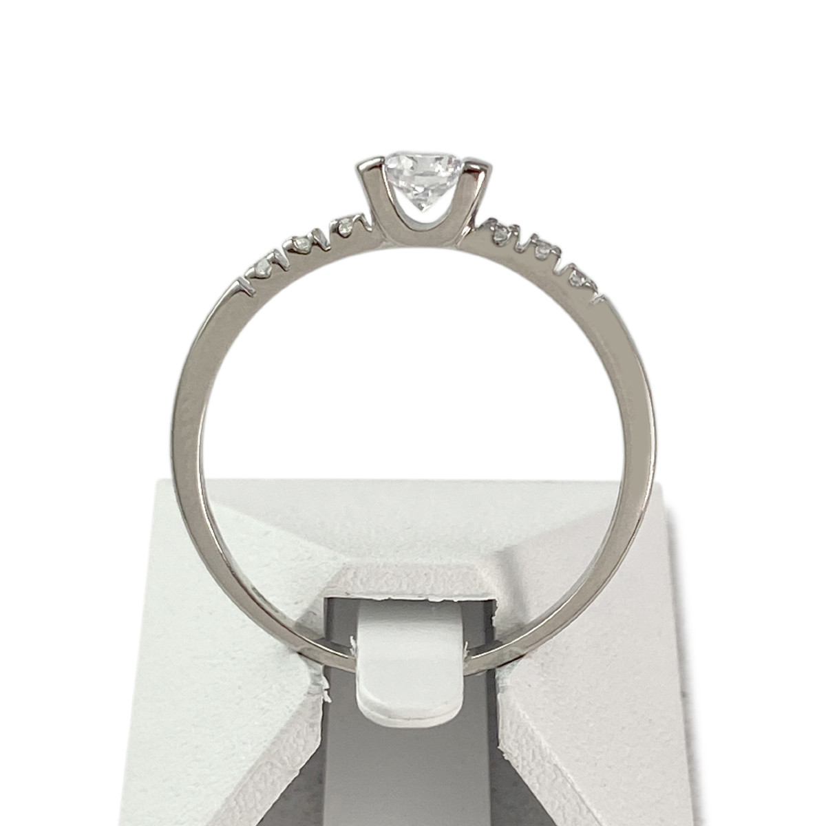 Second hand ring gold 750 white zirconias - view 3