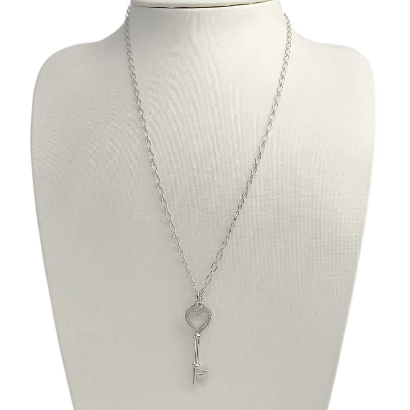 Collier Tiffany & Co d'occasion or 750 blanc diamants - vue 2