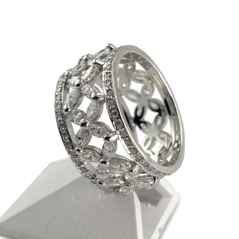 Bague Tiffany & Co d'occasion platine 950 diamants - vue 2