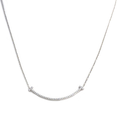 Collier Tiffany & Co d'occasion or 750 blanc diamants - vue 1