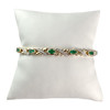 Bracelet d'occasion or 585 2 tons émeraudes diamants - vue V1