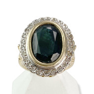 Bague d'occasion or 750 2 tons saphir diamants