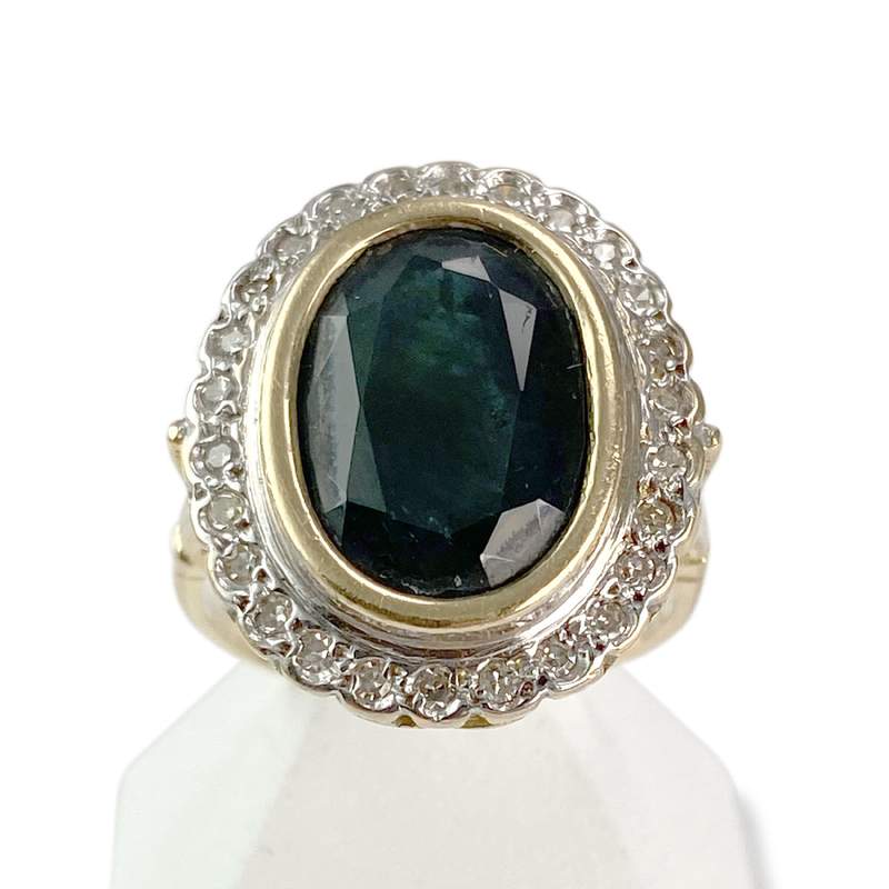 Bague d'occasion or 750 2 tons saphir diamants - vue 1