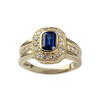 Bague d'occasion or 750 jaune saphir diamants - vue V1