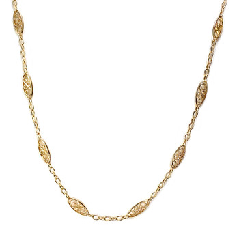 Collier d'occasion or 750 jaune maille filigrane 52,5 cm