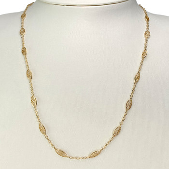 Collier d'occasion or 750 jaune maille filigrane 52,5 cm