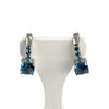 Boucles d'oreilles or 375 blanc topazes bleues traitées - vue V1