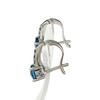 Boucles d'oreilles or 375 blanc topazes bleues traitées - vue V2