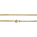 Collier d'occasion or 375 2 tons maille gourmette saphirs diamants 69,5 cm - vue 3