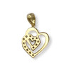 Pendentif coeur d'occasion or 750 jaune zirconias - vue V2