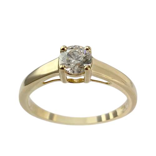 Solitaire d'occasion or 750 jaune diamant