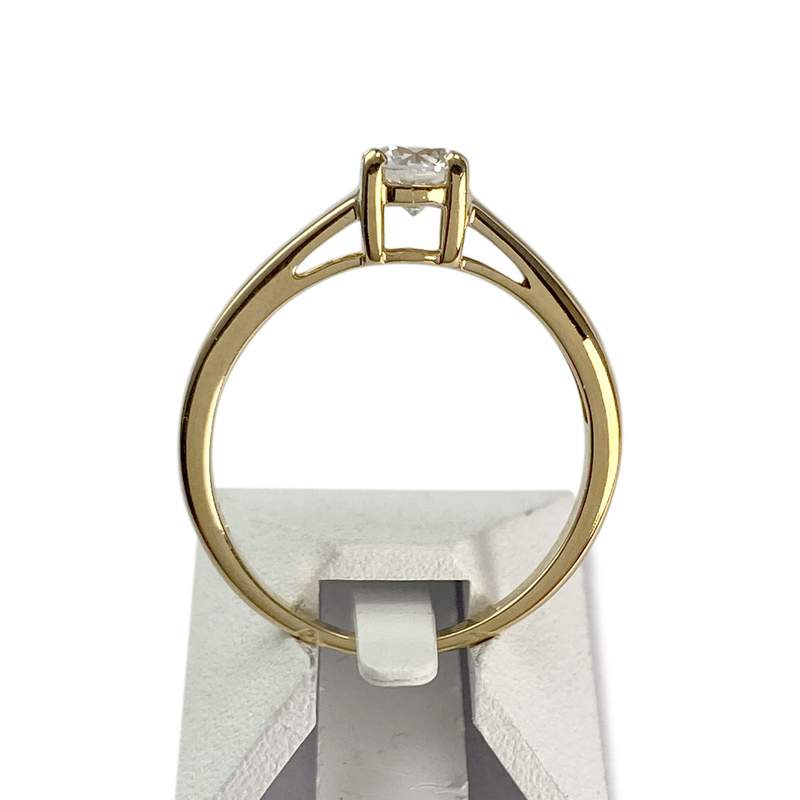 Solitaire d'occasion or 750 jaune diamant - vue 3