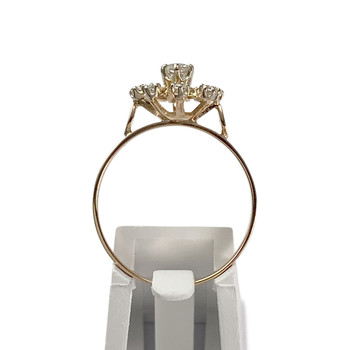 Tweekleurige ring van 750 goud met synthetische spinellen