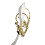 Boucles d'oreilles brisures d'occasion or 750 jaune saphirs zirconias - vue 2